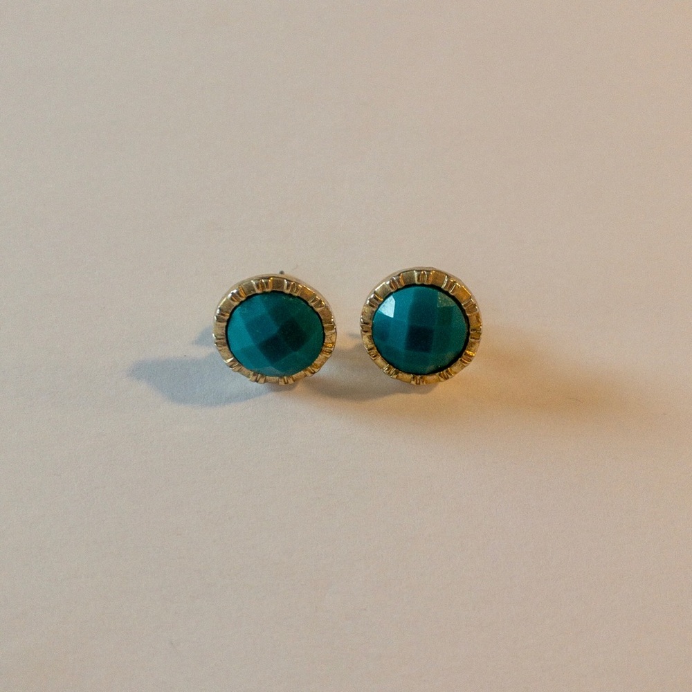 🍌BANANA REPUBLIC Button Earrings - Teal